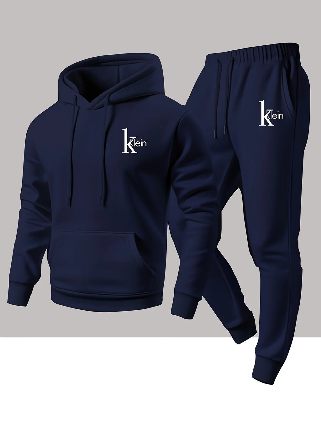 Men's two-piece set casual long-sleeved hooded sweatshirt and sports pants outfit suitable for winter and autumn Sports outfit