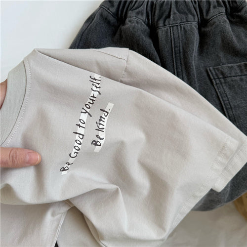 Children's letter printed long sleeved shirt