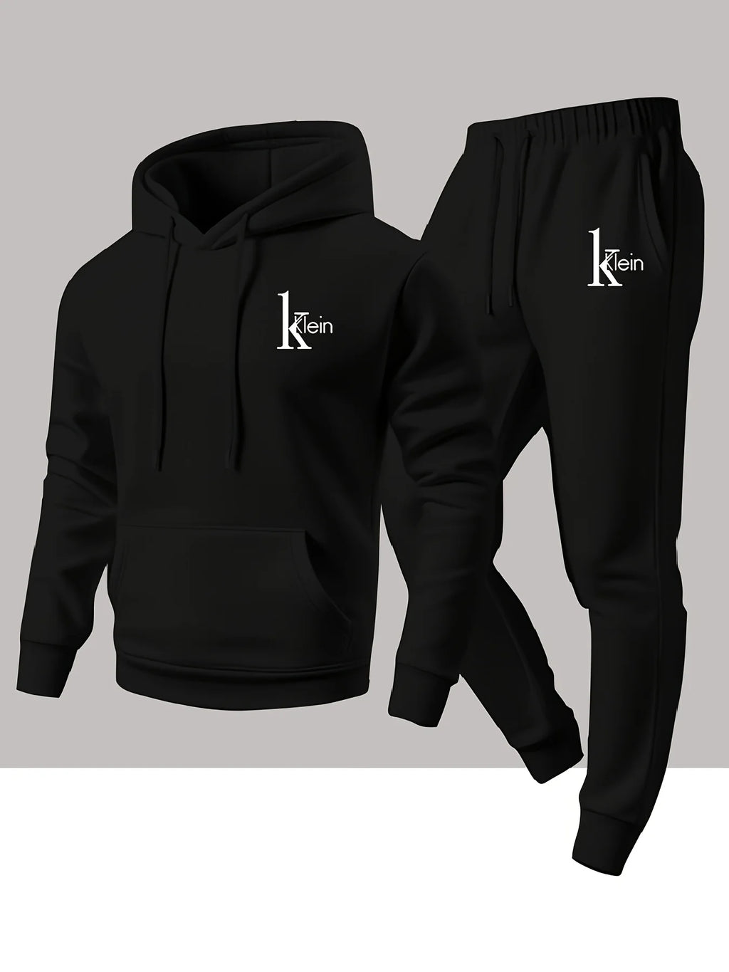 Men's two-piece set casual long-sleeved hooded sweatshirt and sports pants outfit suitable for winter and autumn Sports outfit