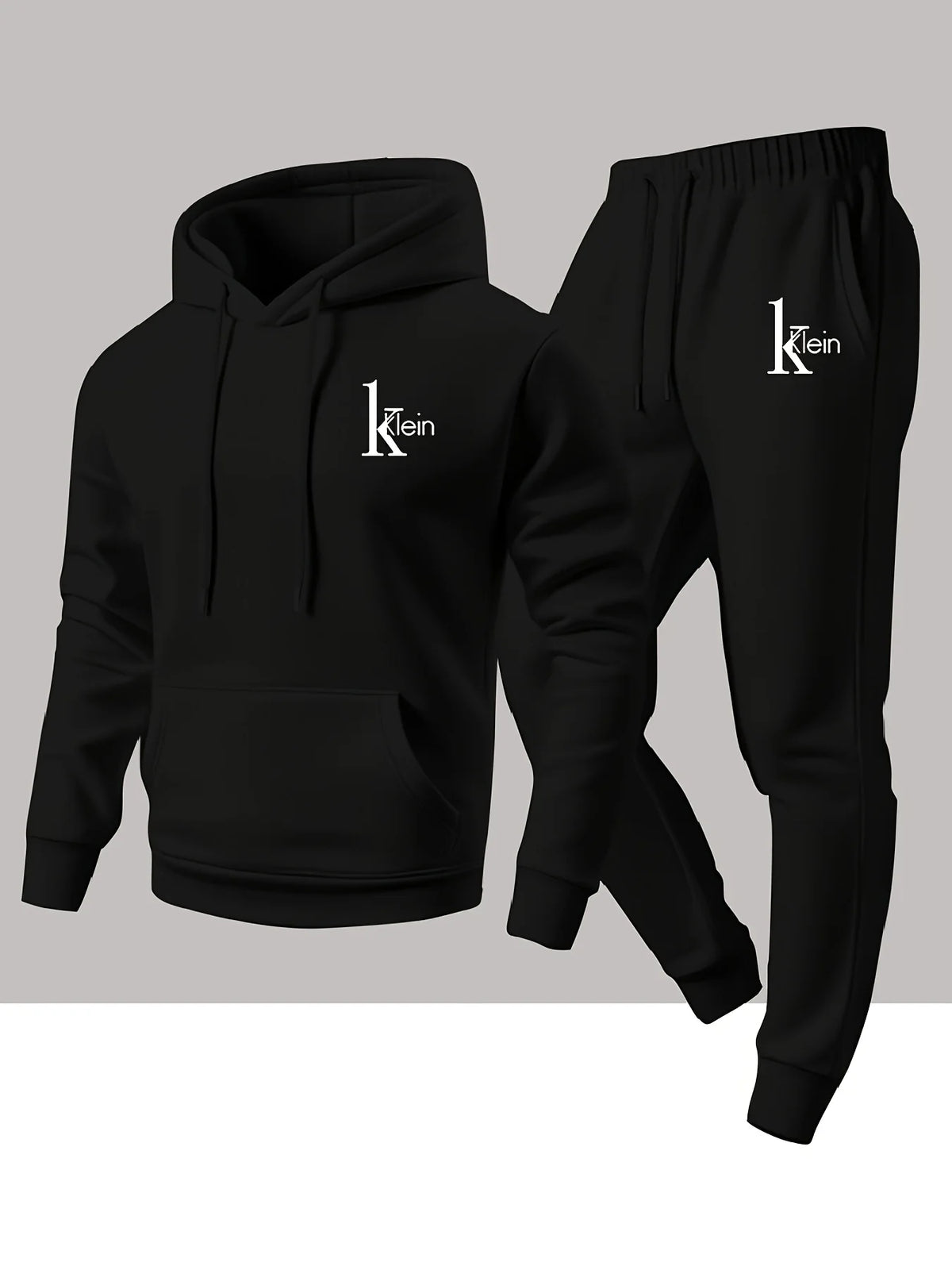 Men's two-piece set casual long-sleeved hooded sweatshirt and sports pants outfit suitable for winter and autumn Sports outfit