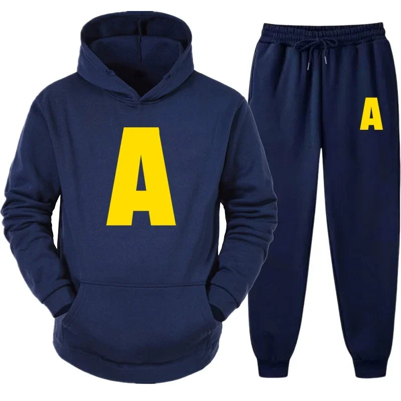 Suitable for Both Men and Women Alvin Chipmunk Halloween Costume Pullover Casual Sports Set Men's Hooded Casual 2-piece Set