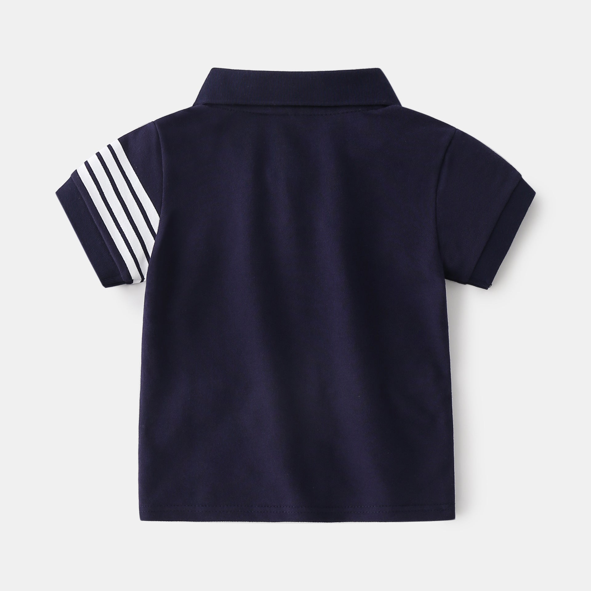 Solid Color Cotton Short Sleeve Polo T-Shirt for Boys