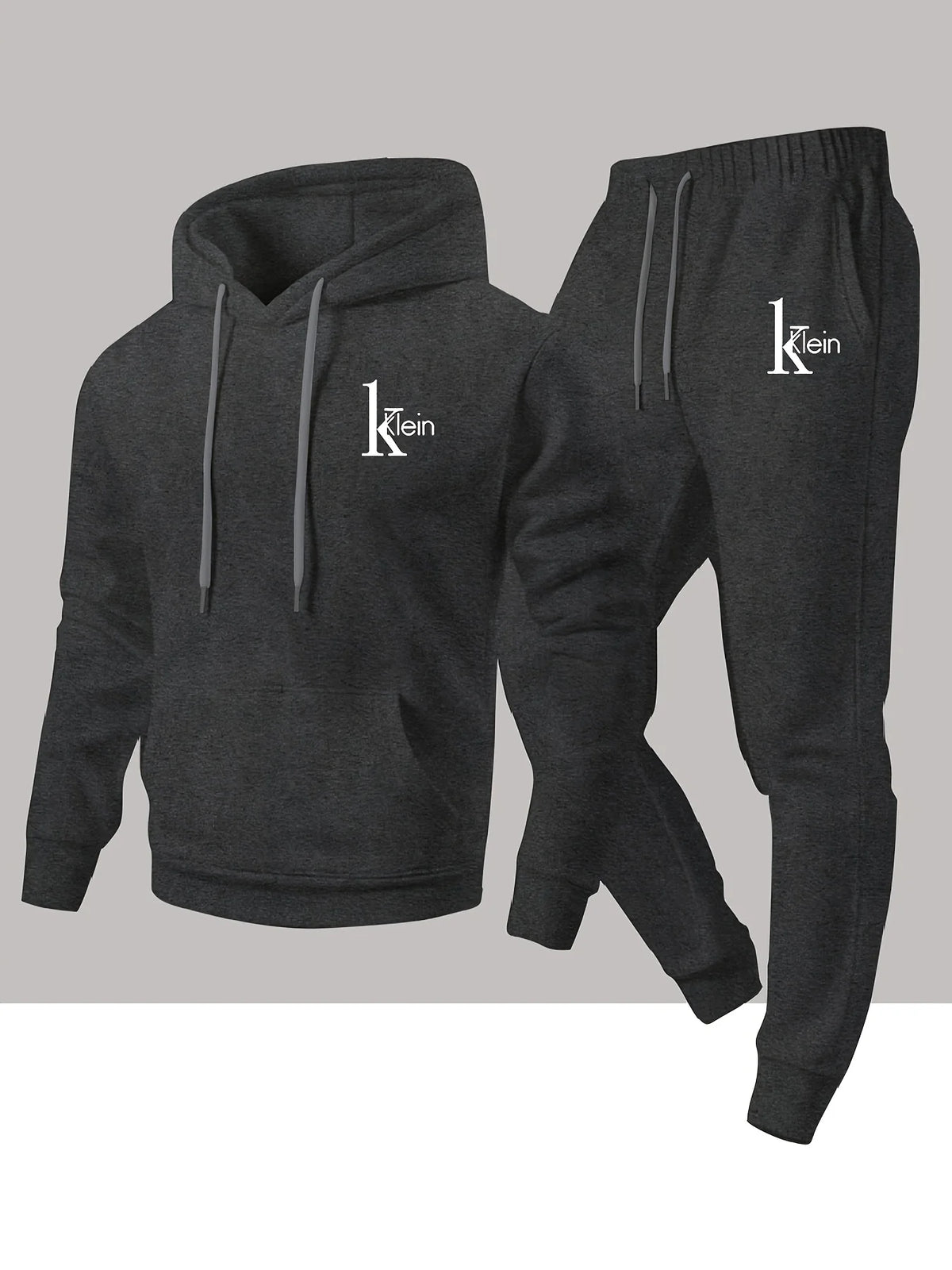 Men's two-piece set casual long-sleeved hooded sweatshirt and sports pants outfit suitable for winter and autumn Sports outfit