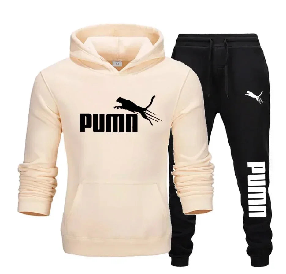 New Autumn and Winter Men's Pullover Hoodie + Pants 2‑piece Fashionable and Trendy Fitness Jogging Casual Sportswear Set