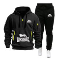 LONSDALE Men's Kangaroo Pocket Hoodie Set 2026 New Autumn Winter Fleece Sweatshirt + Sports Pants 2 Piece Tracksuit Casual Fitne