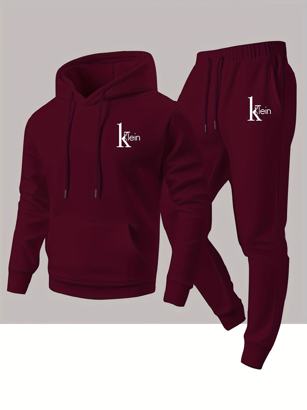 Men's two-piece set casual long-sleeved hooded sweatshirt and sports pants outfit suitable for winter and autumn Sports outfit