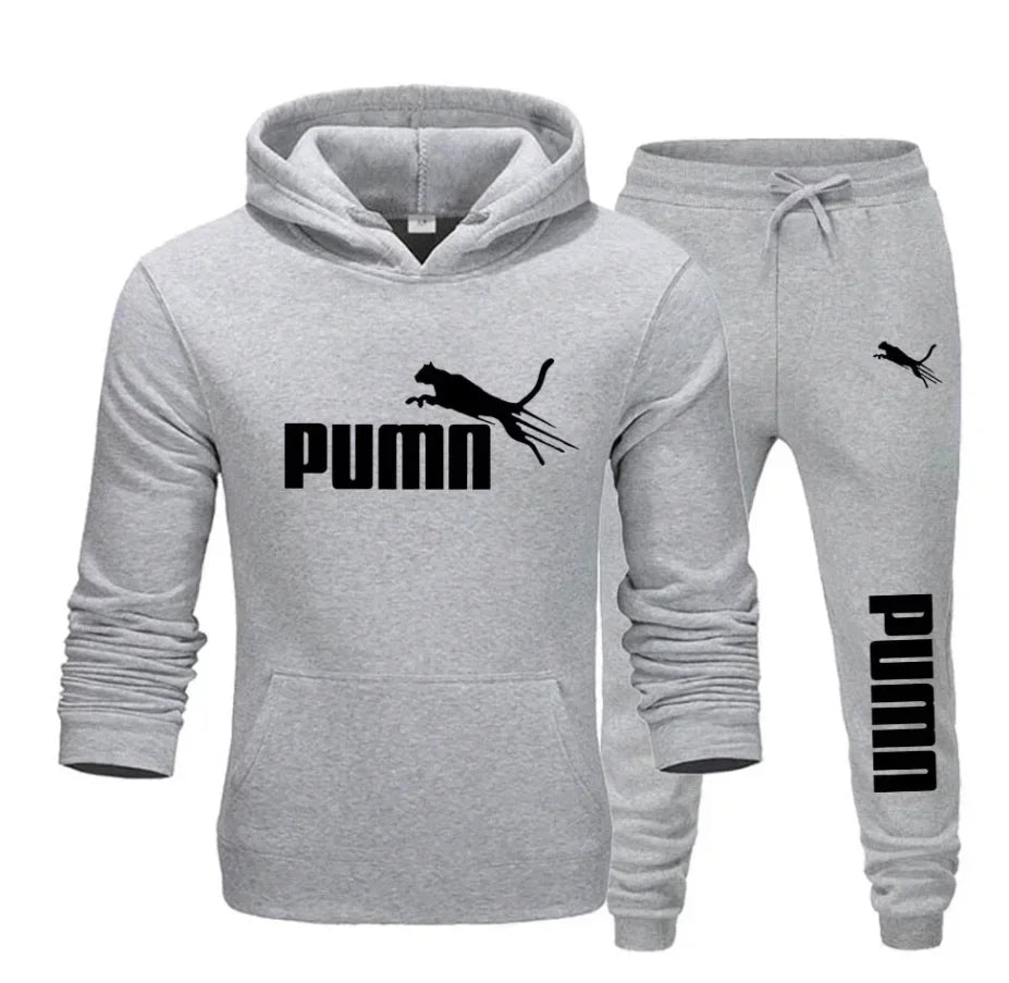 New Autumn and Winter Men's Pullover Hoodie + Pants 2‑piece Fashionable and Trendy Fitness Jogging Casual Sportswear Set
