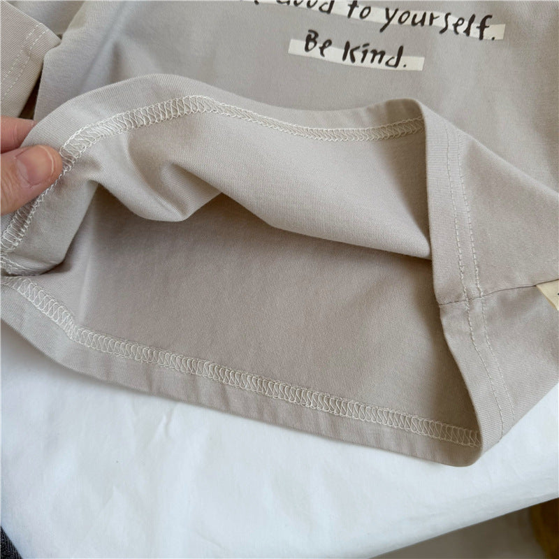 Children's letter printed long sleeved shirt