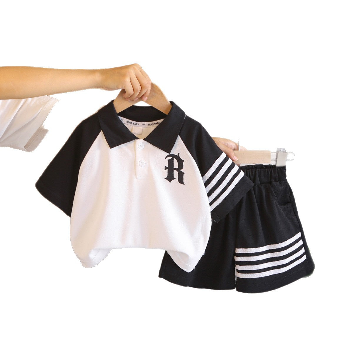 Summer casual polo shirt short sleeved two-piece set