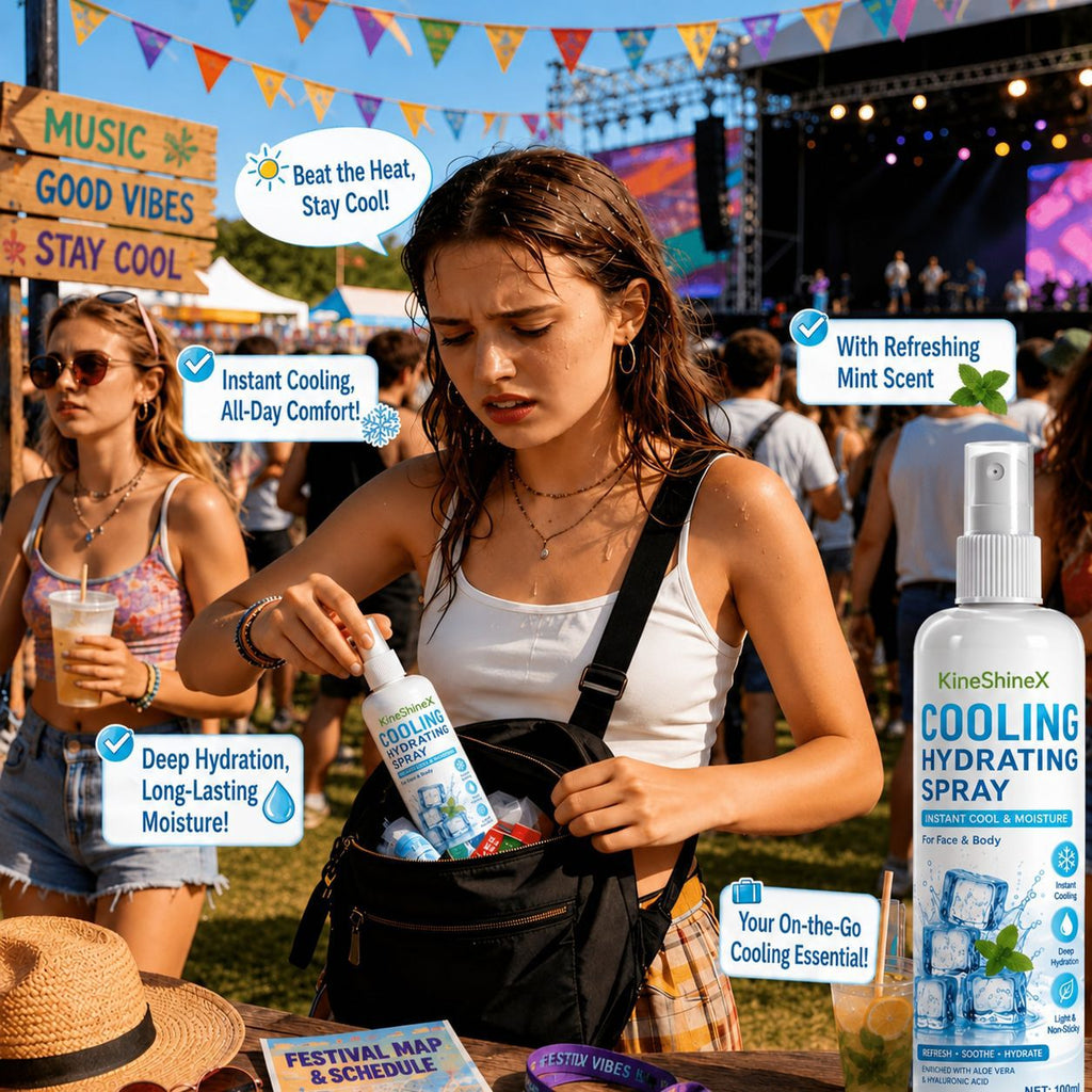 KineShineX Summer Sunscreen Spray is refreshing, moisturizing, non-greasy, and odorless, with a lightweight formula that brings freshness