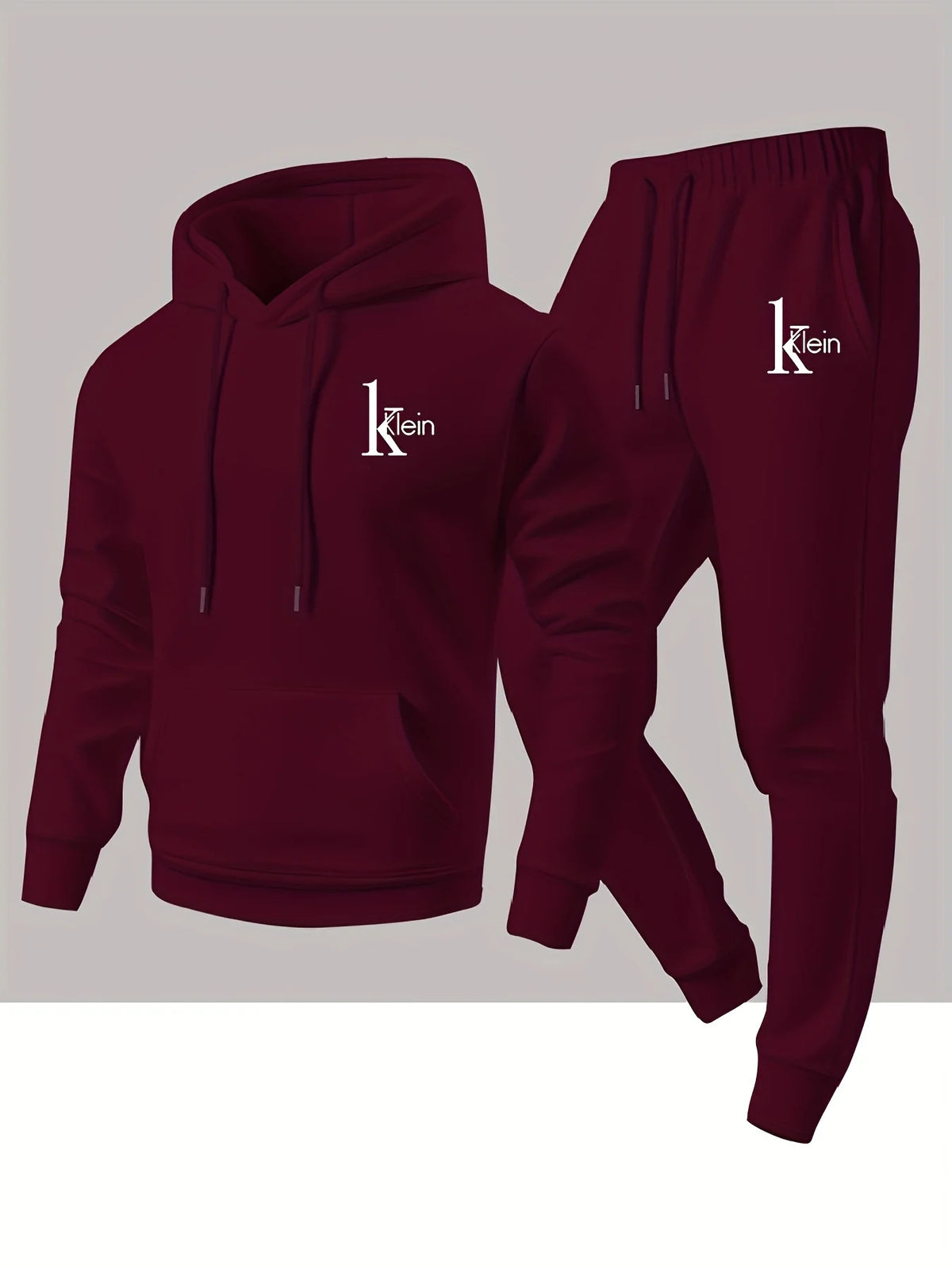 Men's two-piece set casual long-sleeved hooded sweatshirt and sports pants outfit suitable for winter and autumn Sports outfit