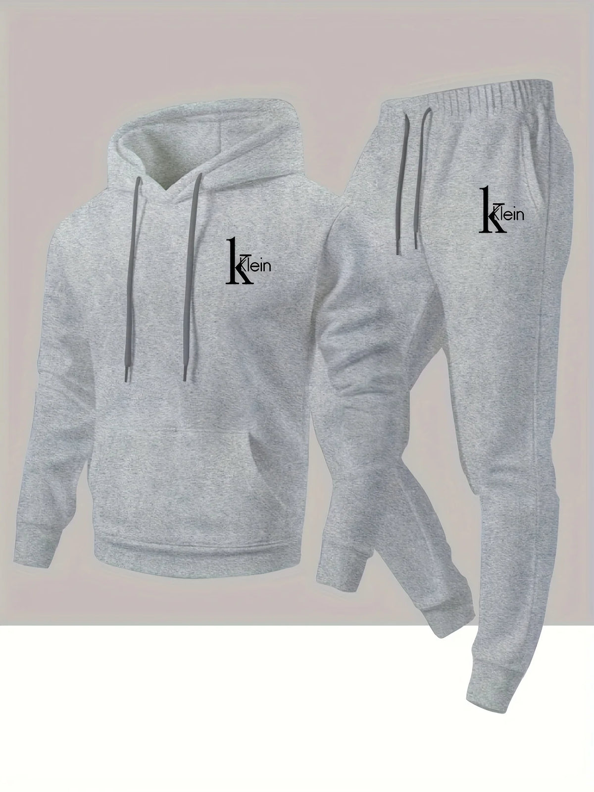Men's two-piece set casual long-sleeved hooded sweatshirt and sports pants outfit suitable for winter and autumn Sports outfit