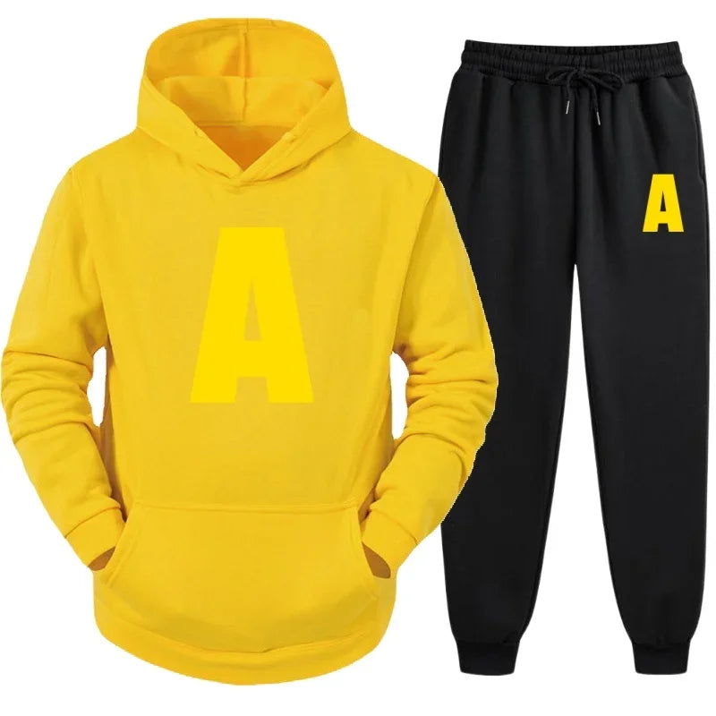 Suitable for Both Men and Women Alvin Chipmunk Halloween Costume Pullover Casual Sports Set Men's Hooded Casual 2-piece Set